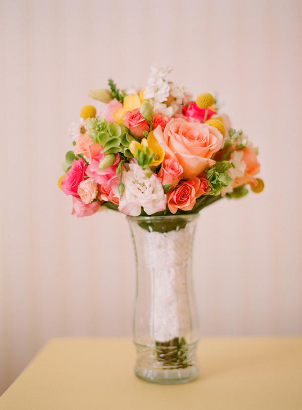 colorful foral bouquet wedding photo by Elizabeth Messina Photography